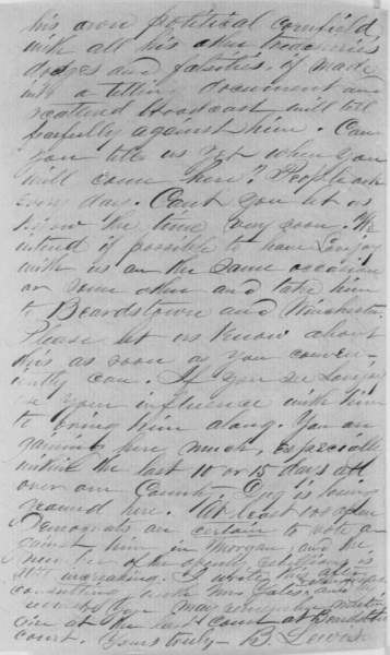 B. Lewis to Abraham Lincoln, August 25, 1858 (Page 4)