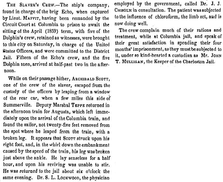 “The Slaver’s Crew,” Charleston (SC) Mercury, December 13, 1858