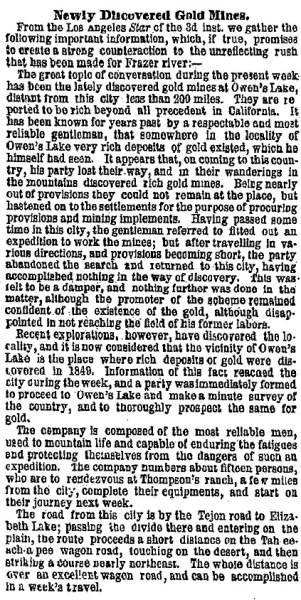 “Newly Discovered Gold Mines,” New York Herald, August 12, 1858
