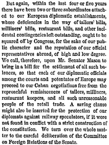 “Some of Our Diplomatic and Consular Deficiencies,” New York Herald, January 19, 1859 (Page 2)
