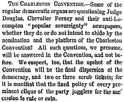 “The Charleston Convention,” New York Herald, April 20, 1859