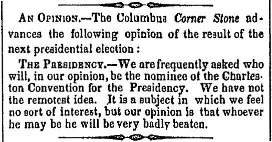 “An Opinion,” Charleston (SC) Mercury, May 3, 1859