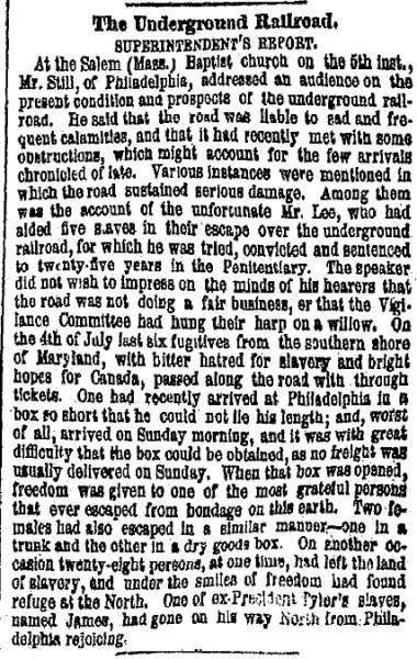 "The Underground Railroad," New York Herald, August 14, 1859