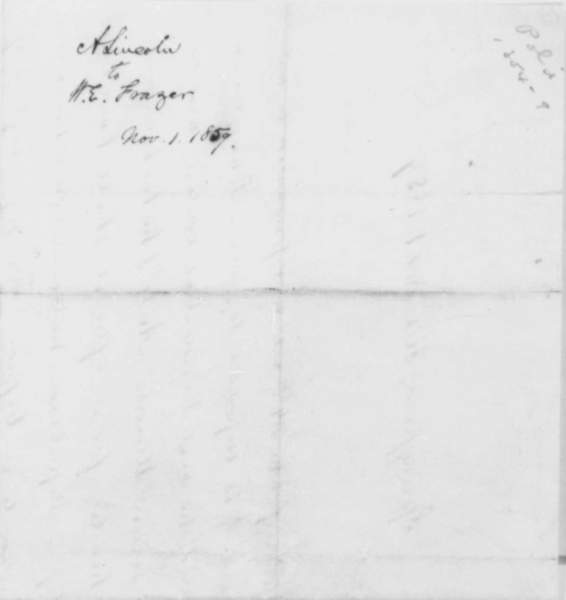 Abraham Lincoln to William E. Frazer, November 1, 1859 (Page 2)