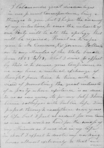 William E. Frazer to Abraham Lincoln, November 12, 1859 (Page 2)