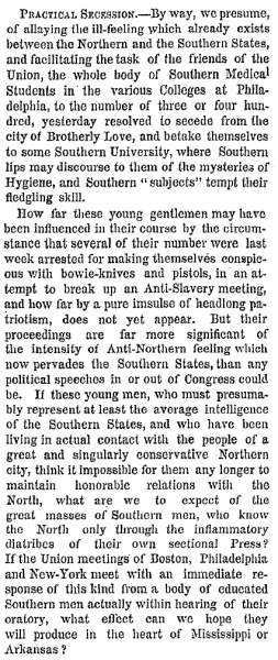 “Practical Secession,” New York Times, December 21, 1859