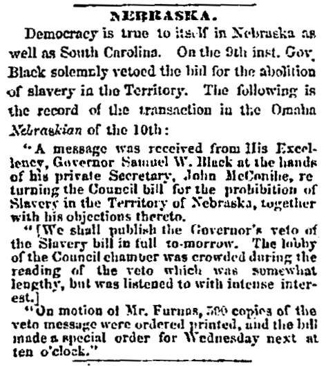 “Nebraska,” Chicago (IL) Press & Tribune, January 16, 1860