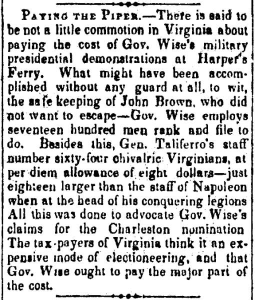 “Paying the Piper,” Atchison (KS) Freedom’s Champion, January 28, 1860