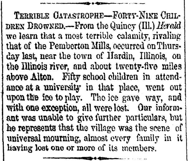 “Terrible Catastrophe,” Cleveland (OH) Herald, February 27, 1860