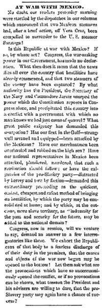 “At War With Mexico,” Chicago (IL) Press and Tribune, March 21, 1860