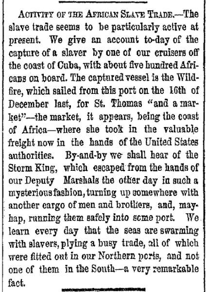 “Activity of the African Slave Trade,” New York Herald, May 14, 1860