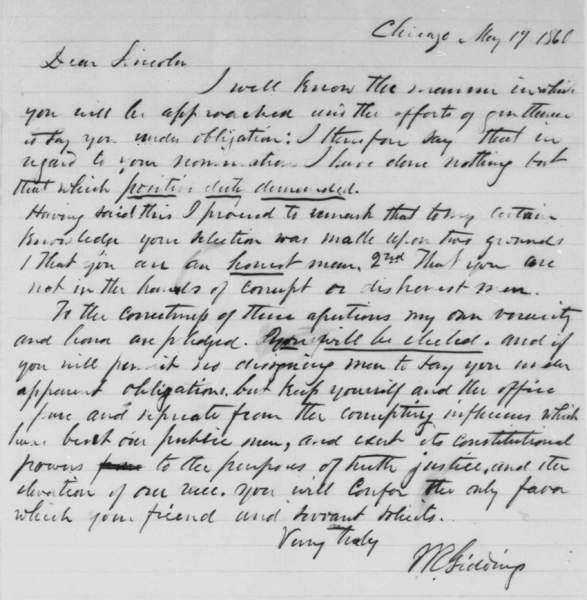 Joshua Reed Giddings to Abraham Lincoln, May 19, 1860