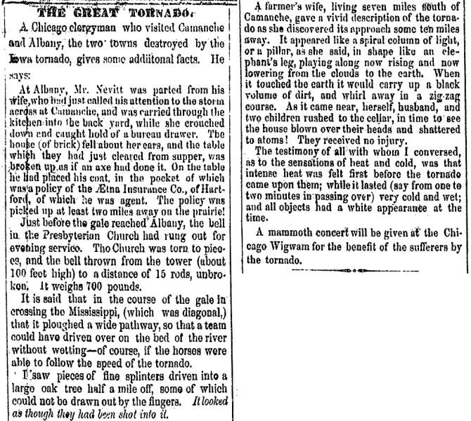 “The Great Tornado,” Cleveland (OH) Herald, June 13, 1860