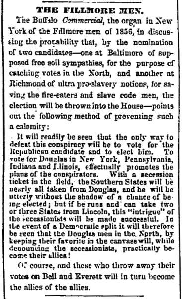 “The Fillmore Men,” Chicago (IL) Press and Tribune, June 19, 1860