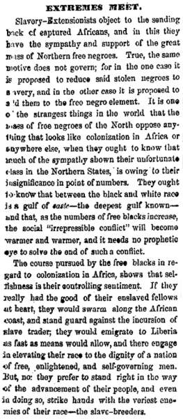 “Extremes Meet,” Cleveland (OH) Herald, July 16, 1860