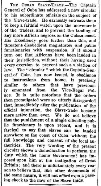 “The Cuban Slave-Trade,” New York Times, September 14, 1860