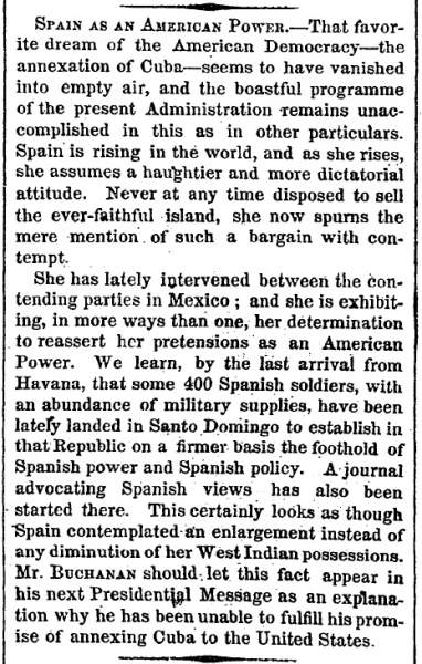 “Spain as an American Power,” New York Times, September 24, 1860