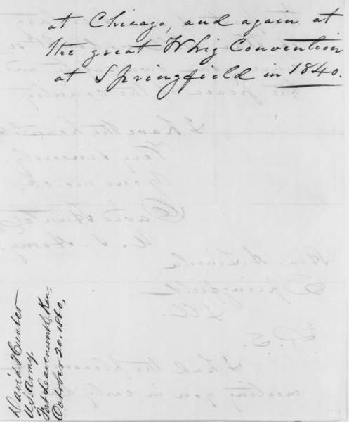 David Hunter to Abraham Lincoln, October 20, 1860 (Page 4)