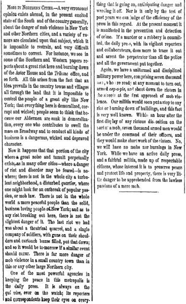 "Mobs in Northern Cities," New York Herald, December 23, 1860