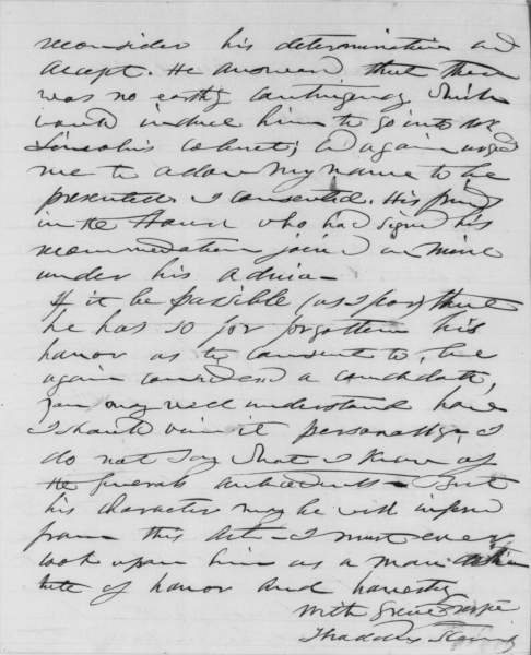 Thaddeus Stevens to Elihu Washburne, January 19, 1861 (Page 2)