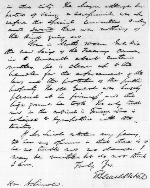 Elihu B. Washburne To Abraham Lincoln, January 30, 1861 (Page 3 ...