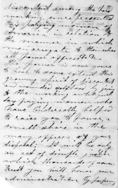 Lydia Sayer Hasbrouck to Abraham Lincoln, March 8, 1861 (Page 2)
