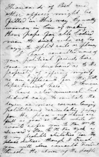 Lydia Sayer Hasbrouck to Abraham Lincoln, March 8, 1861 (Page 3)