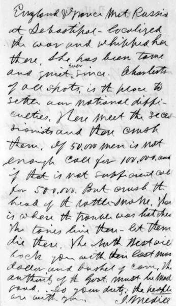 Joseph Medill to Abraham Lincoln, April 15, 1861 (Page 2)