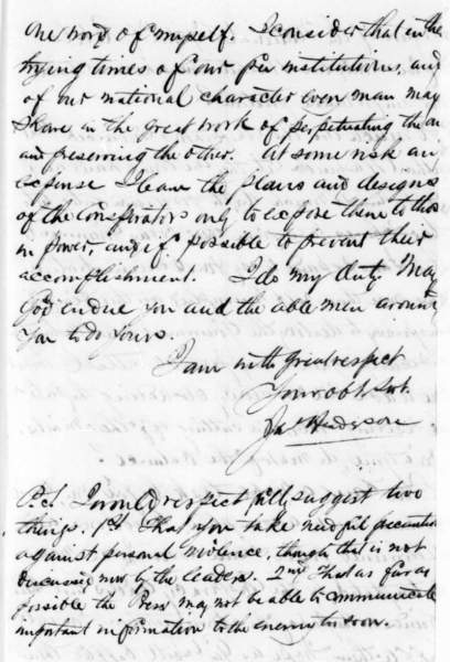James Henderson to Abraham Lincoln, April 16, 1861 (Page 4)