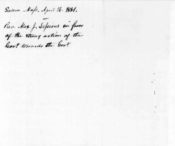 Alexander J. Sessions to Abraham Lincoln, April 16, 1861 (Page 3)