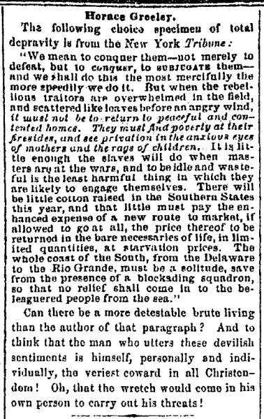 “Horace Greeley,” Richmond (VA) Dispatch, May 8, 1861