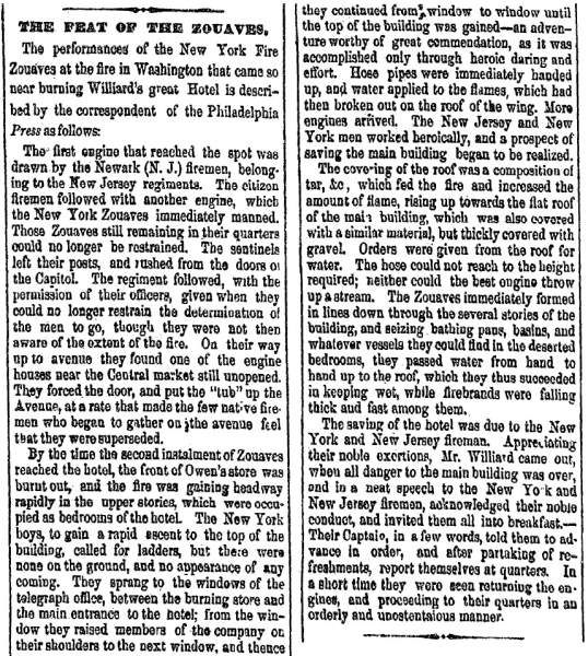 “The Feat of the Zouaves,” Cleveland (OH) Herald, May 11, 1861