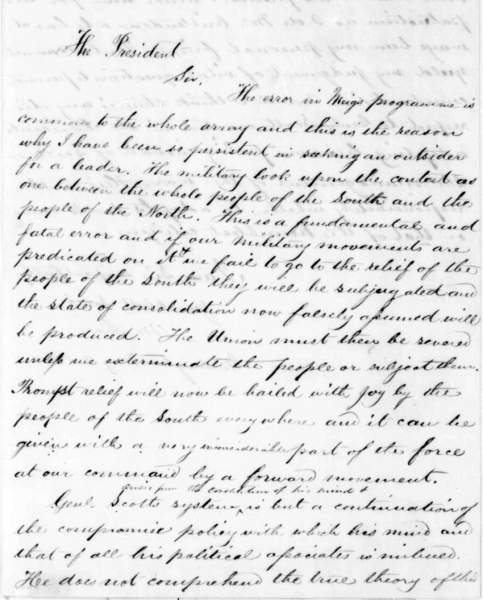 Montgomery Blair to Abraham Lincoln, May 16, 1861 (Page 1)