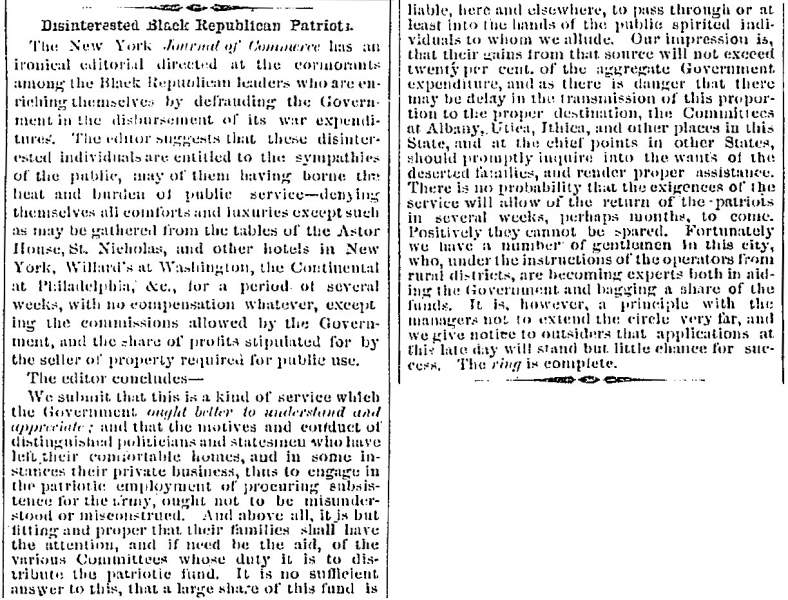 “Disinterested Black Republican Patriots,” Savannah (GA) News, May 22, 1861