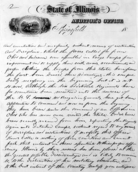 Jesse K. Dubois to Abraham Lincoln, June 8, 1861 (Page 2)