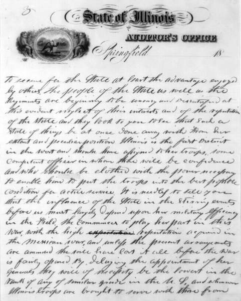 Jesse K. Dubois to Abraham Lincoln, June 8, 1861 (Page 3)