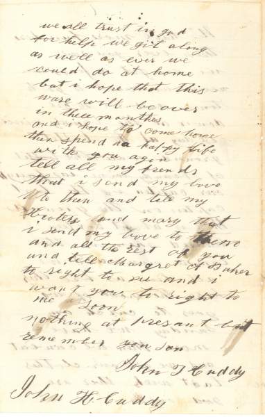 John T. Cuddy to John H. Cuddy, July 7, 1861 (Page 4)