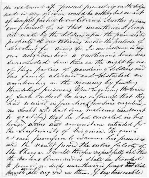 Charles B. Calvert to Abraham Lincoln, July 10, 1861 (Page 3)