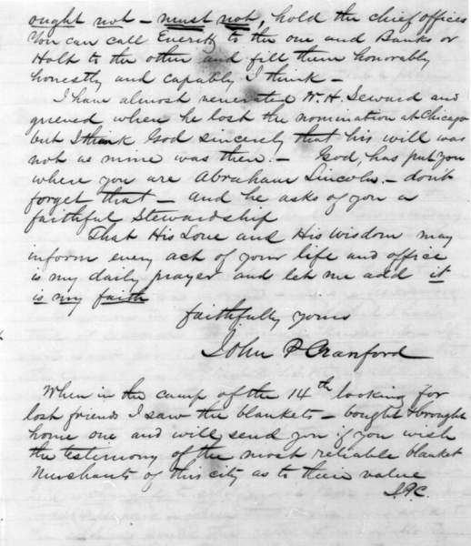 John P. Crawford to Abraham Lincoln, August 10, 1861 (Page 3)