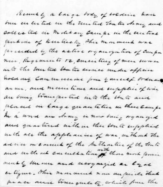 Beriah Magoffin to Abraham Lincoln, August 19, 1861 (Page 3)