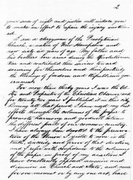 Amasa Converse to Abraham Lincoln, August 28, 1861 (Page 2)