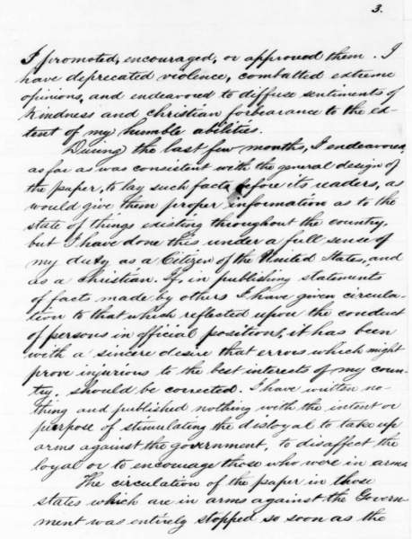 Amasa Converse to Abraham Lincoln, August 28, 1861 (Page 3)