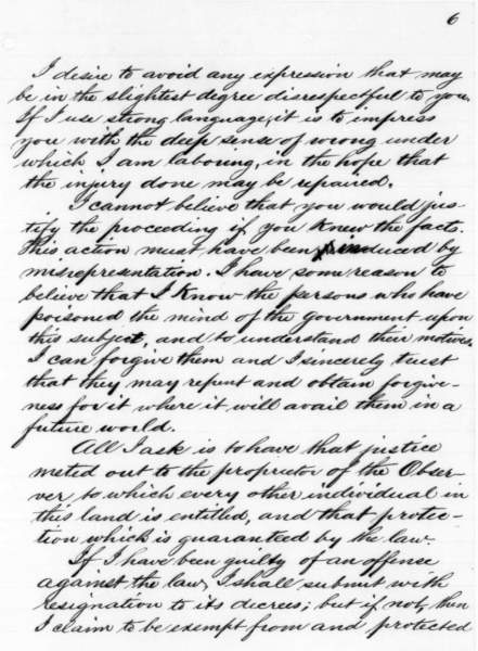 Amasa Converse to Abraham Lincoln, August 28, 1861 (Page 6)