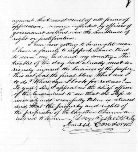 Amasa Converse to Abraham Lincoln, August 28, 1861 (Page 7)