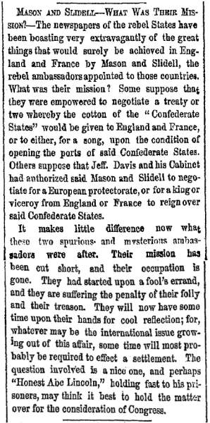 “Mason and Slidell,” New York Herald, November 17, 1861