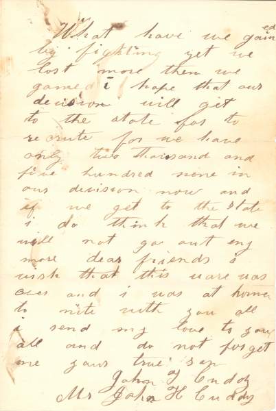 John T. Cuddy to John H. Cuddy, January 16, 1863 (Page 3)