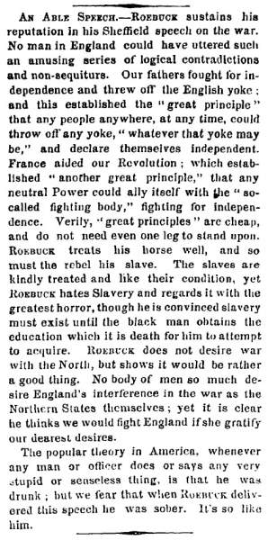 “An Able Speech,” New York Times, June 8, 1863