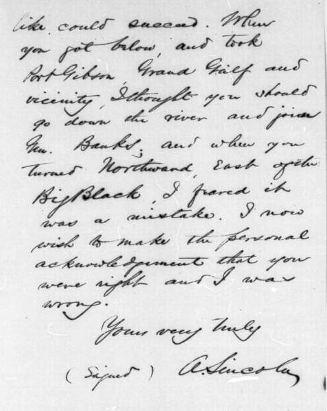 Abraham Lincoln to Ulysses Simpson Grant, July 13, 1863 (Page 2)