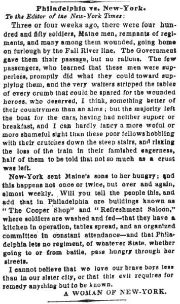 "Philadelphia vs. New-York," New York Times, October 1, 1864