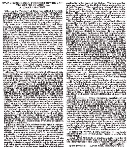 "By President Buchanan, President of the United States of America," Louisville (KY) Journal, June 14, 1858